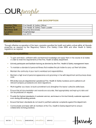 Liaise with external health & safety consultants in the provision of training programmes and health and safety services. Fire Safety Officer Job Description Occupational Safety And Health Safety