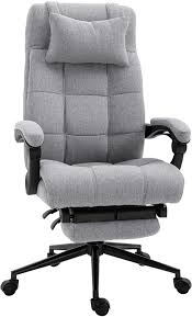 You may found one other light grey office chair higher design ideas. Amazon Com Vinsetto Executive Linen Feel Fabric Office Chair High Back Swivel Task Chair With Upholstered Retractable Footrest Headrest And Padded Armrest Light Grey Office Products
