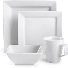 Black And White Dish Set Walmart Com Canopy Square White Porcelain 16 Piece Dinnerware Set Kitchen D White Porcelain Dinnerware Set Square Dinnerware Set