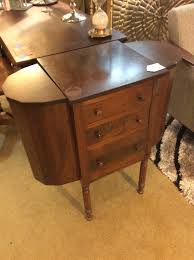 The plan was to refinish the top and hinged lid in a dark stain, and. Vintage Sewing Cabinet Sold Ballard Consignment
