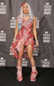 The singer's beefy ensemble (designed by franc wearing a dress made out cuts of dead cows is offensive enough to bring comment, but someone should whisper in her ear that there are more. Lady Gaga Meat Dress Can Now Be Ordered In China Lady Gaga S 2010 Vma Dress Legacy