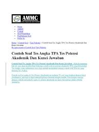 Maybe you would like to learn more about one of these? Tes Bakat Skolastik Sma Dan Kunci Jawabannya 2021 Masnurul