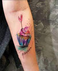 Cupcake and kitchen tools tattoo cupcake tattoo design on the wrist wanna cute and girlish tattoo ideas? 18 Cupcake Tattoo Ideas For Women Styleoholic