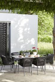 This Six Seater Matara Dining Set Combines Powder Coated Steel Frames With Knitted Textiline Ro In 2020 Painted Garden Furniture Garden Furniture Sets Garden Furniture