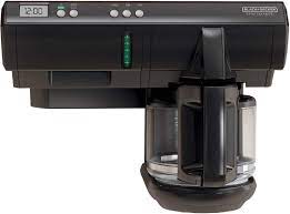 The black decker spacemaker coffee makers mount under cabinets to free countertops of clutter. Amazon Com Black Decker Scm1000bd Spacemaker Under The Cabinet 12 Cup Programmable Coffeemaker Black Kitchen Dining
