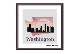 Check spelling or type a new query. Washington Usa State Map Skyline Sunset Graphic By Tango Stitch Creative Fabrica