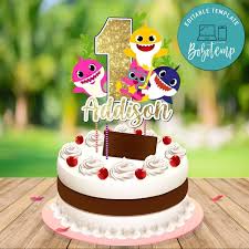 Our collection of kids birthday party supplies and decorations can help you create a festive mood in no time. Baby Shark 1st Birthday Cake Topper Digital File Printable Diy Bobotemp