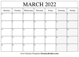 March 2022 Calendar Free Blank Printable Templates