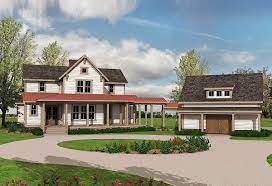 Plan 500018vv Quintessential American Farmhouse With Detached Garage And Breezeway Farmhouse Plans House Plans Farmhouse American Farmhouse