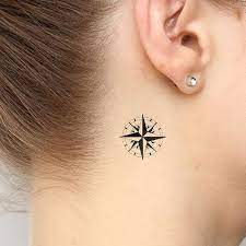 North Star Tattify Melhores Tatuagens Femininas Tatuagem Bussola Tatuagem Atras Da Orelha