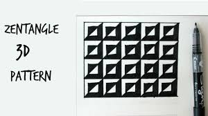 How To Draw 3d Zentangle Pattern 1 Step By Step Tutorial Zentangle Patterns Zentangle Drawing Tutorial