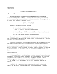 Http Web Pdx Edu Sytsmam Limno Limno09 9 Diffusion Pdf
