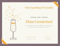 Champagne Award Certificate Templates By Canva Canva Awards Certificates Template Certificate Templates Award Certificates