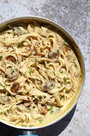 Vegan Fettuccine Alfredo With Mushrooms Nut Free Vegan Richa Recipe Vegan Protein Recipes High Protein Vegan Recipes Vegan Recipes Healthy