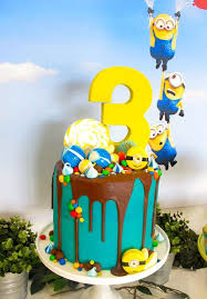 Baby Boy 3rd Birthday Decoration Ideas For Boy Despicable Me Minions Birthday Party Ideas Photo 2 Of 16 Minion Birthday Party Minion Birthday Cake Minion Birthday