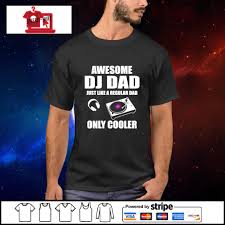 Psychedelic design of the joe rogan podcast, includes aliens, ancient egypt, mushrooms, planets, chimpanzees, and much more! Official Awesome Dj Dad Just Like A Regular Dad Only Cooler Shirt Camellia Gardencamellia Garden
