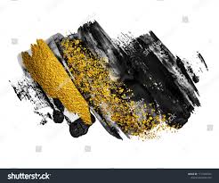 Black And Gold Painting Background Art And Gold Black Paint Stroke Texture On White Paper Abstract Hand Painted Golden Background For Greeting Gift Black Paint Golden Background Paint Strokes