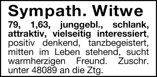 Sympath. Witwe | anzeigen.augsburger-allgemeine.de