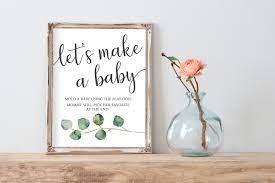 Let S Make A Baby Printable Game Eucalyptus Baby Shower Etsy In 2021 Lets Make A Baby Baby Shower Activities Eucalyptus Baby Shower