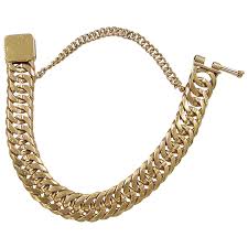 21k gold men s reversible link bracelet