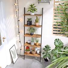 Hautelook | traditional loft style: Vasagle Etagere Inclinee Bibliotheque A 5 Niveaux 64 X 34 X 186 Cm Style Industriel Couleur Brun Lls46bx Cdiscount Maison