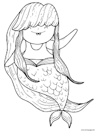 Mermaid With Long Hair Coloring Pages Printable