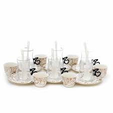 السيف غاليري | طقم فناجين قهوة وبيالات شاي نقش حروف عربي 18 قطعة | اشتري  الان