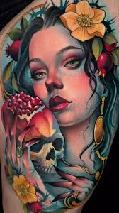 ✨Persephone✨ Thank you Sarah for traveling from Chicago and sitting 14  hours over two days 🫶🏻 #neotradtattoo #painterlytattoo  #illustrationartists #illustrativetattoo #persephone #persephonetattoo ...