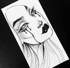 Black Pencil Drawing On White Background Easy Things To Draw For Beginners Woman Crying Black Tears In 2020 Drawing For Beginners Pencil Drawings Drawings