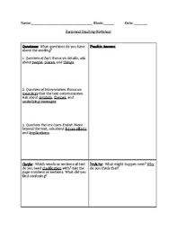 The reciprocal teaching method as an instructional activity that takes place in the form of dialogue, which is asking the students to write their prediction on the reciprocal teaching worksheet. Reciprocal Teaching Worksheet By Alden Teaches History Tpt