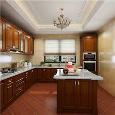 Fashionable glass front kitchen cabinets. Solid Wood Copper Glass Door Kitchen Cabinet
