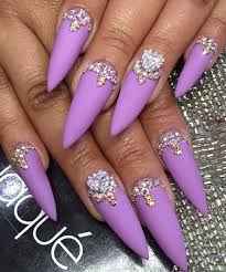 Sometimes, we just need to wear such nail art that are not too. Amazing Long Matte Purple Gel Nails Miladies Net