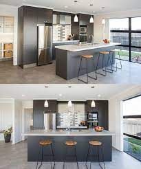 Beautiful Dark Grey Kitchen Island And Cabinetry Kitchen Darkkitchen Interiordesign House Waikare Kitchen Layout 4 Bedroom House Plans Bedroom House Plans