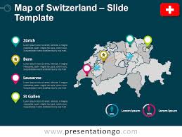 All regions, cities, roads, streets and buildings satellite view. Map Of Switzerland For Powerpoint And Google Slides Presentationgo