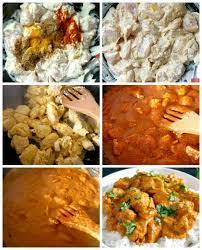 Collage Of 6 Photos Showing Step By Step Instuctions How To Make Butter Chicken I Butter Chicken Recipe Indian Butter Chicken Recipe Butter Chicken Recipe Easy