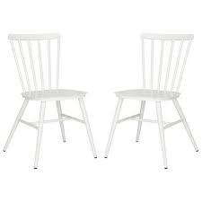 Choose seats from a dining table chair collection for a composed look, or mix styles to create a personalized look. Safavieh Chester Matte White Stackable Metal Outdoor Dining Chair 2 Pack Pat3000a Set2 The Home Depot