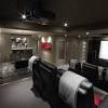 The home theater design as seen here looks quite chic with chunky leather sofas in brown shade. Https Encrypted Tbn0 Gstatic Com Images Q Tbn And9gcqktnvy06yb3g G3wgyooczvas5fam7mqdvskmdkls Usqp Cau