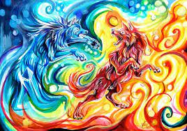 Liana was just a simple human, until she met caius, things are sent to test her, even to her death, but she. Wolves Fire And Ice Yin And Yang Art Drawings Marker Drawing