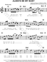 Print And Download Always Be My Baby Sheet Music By Mariah Carey Sheet Music Arranged For Piano Vocal Chords In C In 2020 Sheet Music Mariah Carey Digital Sheet Music