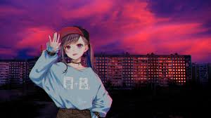 When people think about art in anime, typically character designs and animation dominate the conversation. Wallpaper Anime Girls Purple Background Sunset Walkway Russia Young Woman 1920x1080 Kado95 1779241 Hd Wallpapers Wallhere