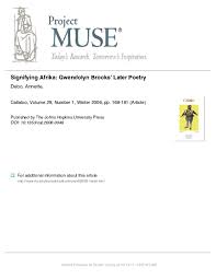 Pdf Signifying Afrika Gwendolyn Brooks Later Poetry Annette Debo Academia Edu