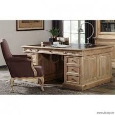 Pr Interiors Maine Partnerbureau In Weathered Oak Eik Met Leder Inleg 160x120 Bureaus Bureau Landelijke Stijl Meubelen