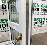 Grey Aluminium Casement window | Green doors