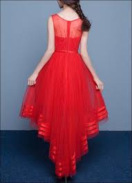 Rotes Vokuhila Kleid Aus Spitze Und Tull Vokuhila Kleid Kleid Spitze Brautmode