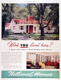 1951 National Homes Classic Vintage Print Ad Vintage House Plans Little Dream Home Vintage House