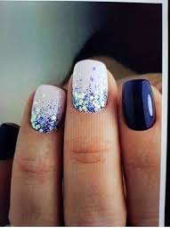 See more ideas about nail art, cute nails, nail designs. Nice Navy Manicure Idea With Glitter