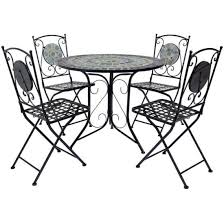 Tambor concrete outdoor drum coffee table & side table set. Mosaic Iron Bistro Sets Outdoor Coffee Table And Chair China Bistro Set Outdoor Furniture Made In China Com