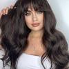 Extra curly long shag hairstyle with curly bangs for balayage. 1