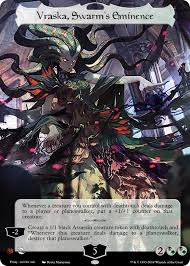 Some people just write the name and abilities on a piece of paper covering a reversed card in a sleeve, some write the name of a card on the back of a bulk card like basic lands, and many people just print out the. Vraska Swarm S Eminence Proxy Full Art Magic The Gathering Cards Custom Cards Magic The Gathering