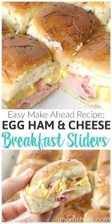 Easy Egg Ham And Cheese Breakfast Sliders Recipe Make It The Night Before And Just Heat In The Morning Breakfast Recipes Easy Breakfast Slider Slider Recipes